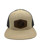 Fresh New Khaki Leather Patch Snapback